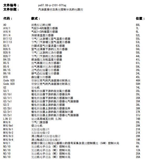 2015年奔驰GLK260 发动机电路图