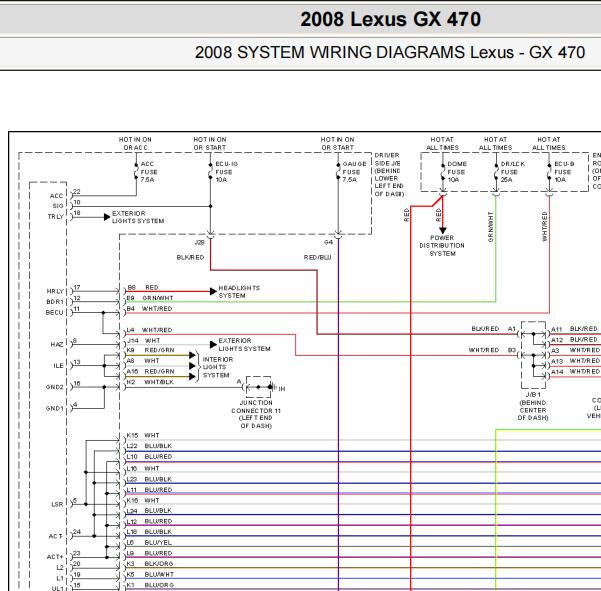 2008年雷克萨斯GX470防盗电路图