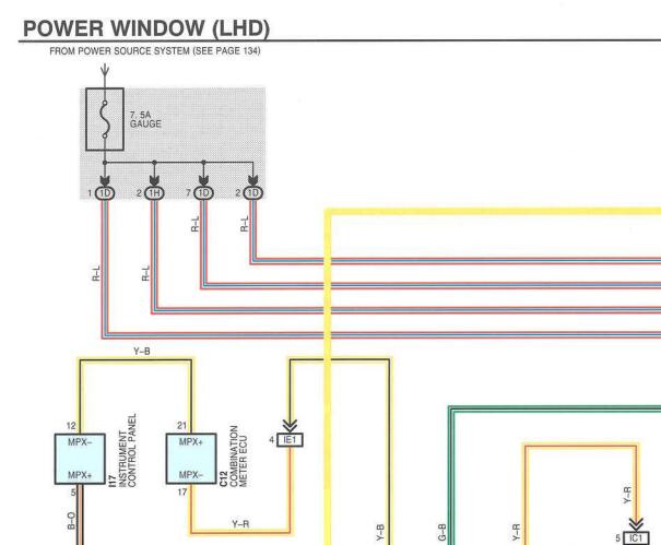 2001年雷克萨斯RX300车窗电路图