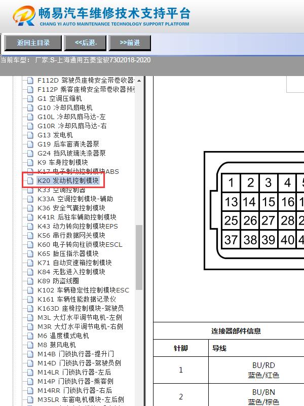 2019年宝骏730  发动机电脑端子图