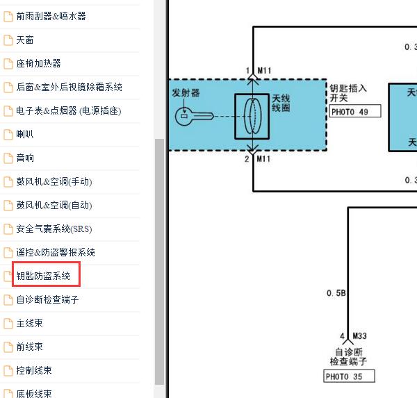 2009年现代雅绅特钥匙电路图