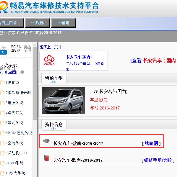 2016-2017年长安欧尚全车电路图