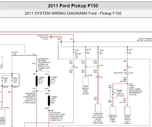 2011年福特猛禽F150保险丝电路图