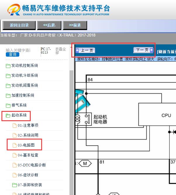 2017年日产奇骏  起动电路图
