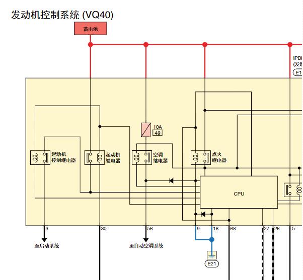 2017年日产途乐发动机电路图