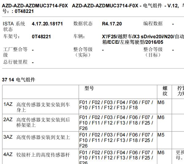 2016年宝马X3悬挂系统维修手册