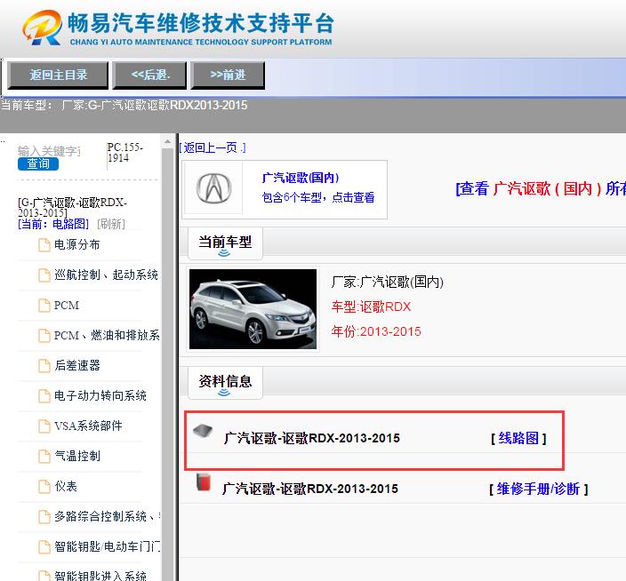 2014年讴歌RDX 电路图