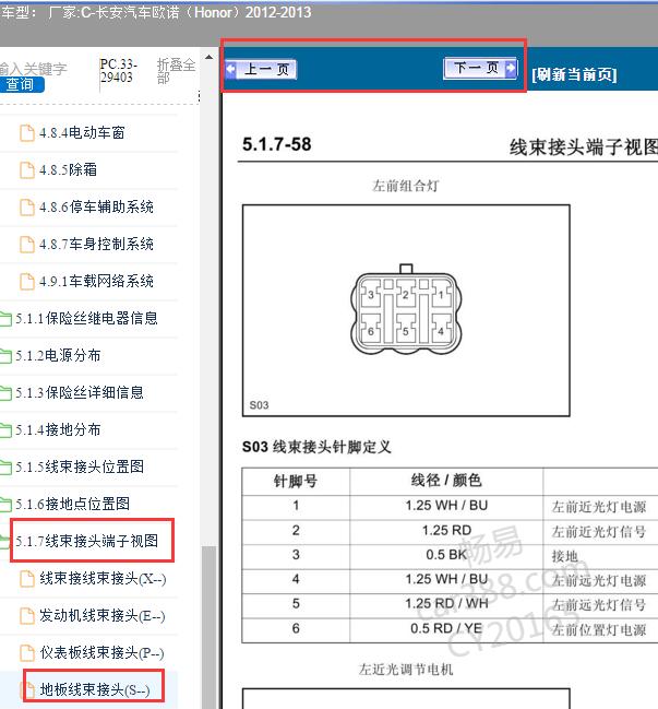2012-2013年长安欧诺大灯模块针脚