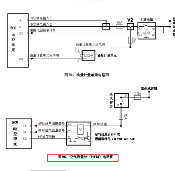 五十铃4JB1发动机空气流量计电路图
