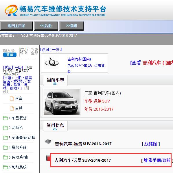 2016年吉利远景X6维修手册