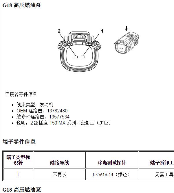 2021年别克君威  燃油泵针脚