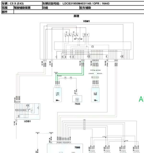 2022年雪铁龙凡尔赛C5 X  雷达ACC电路图与位置