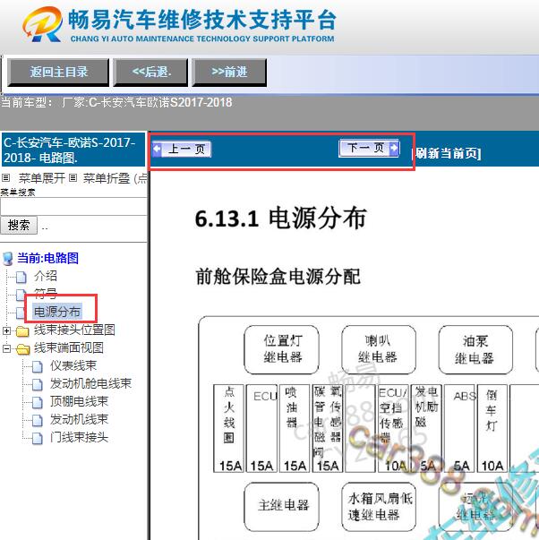 2017-2018年长安欧诺S保险丝分配