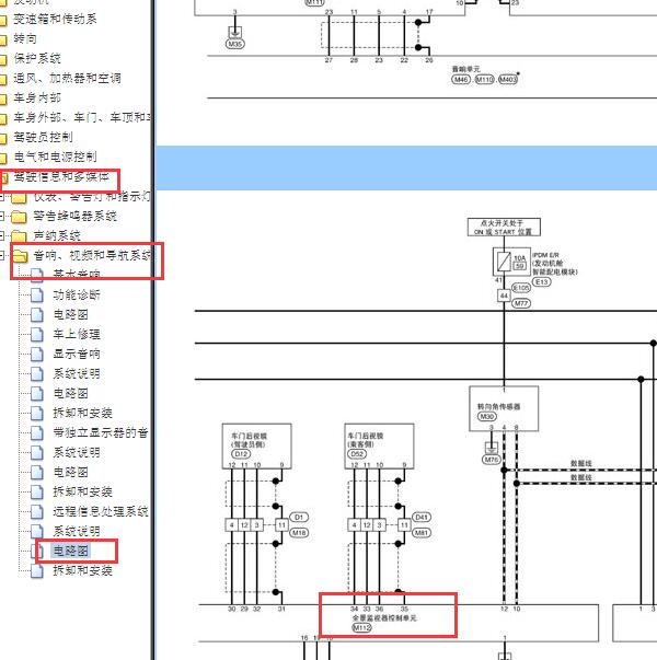 2011-2012年日产逍客360影像电路图