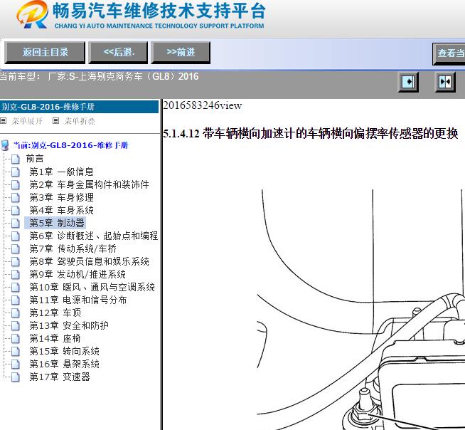 2016年上海别克-商务车（GL8）横摆率传感器位置