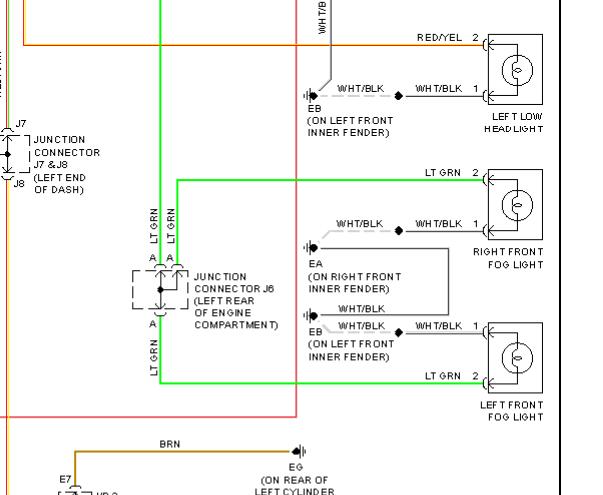 2008年雷克萨斯GX470雾灯电路图