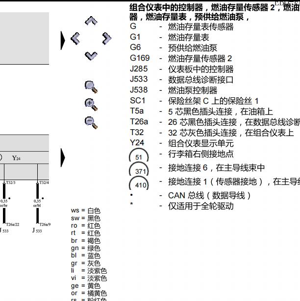 2008年奥迪A6L油泵电路图