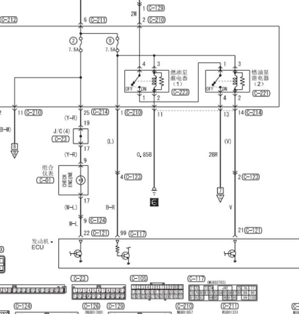 黄海4G63S4M发动机电路图