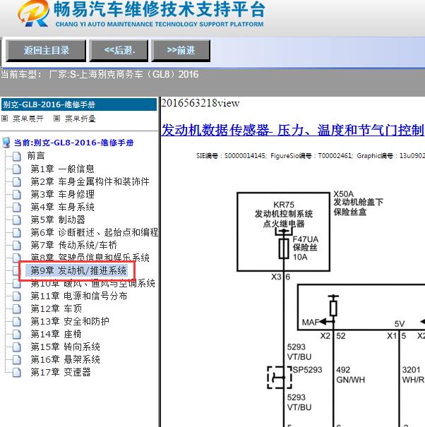 2016年上海别克-商务车（GL8）发动机电路图
