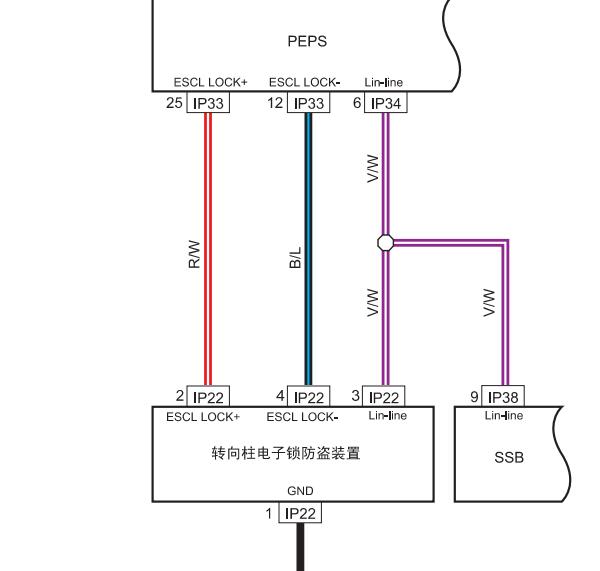 2014年吉利EC7转向锁电路图