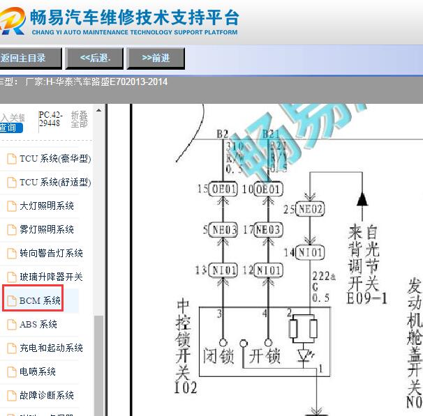 2013-2014年华泰路盛E70中控锁电路图