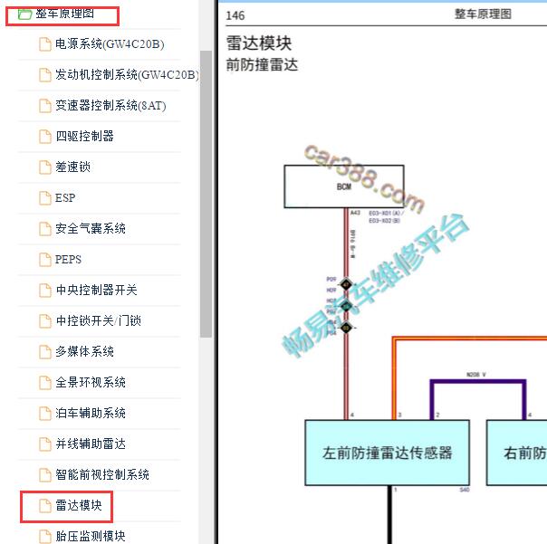 2020年长城炮防撞雷电电路图