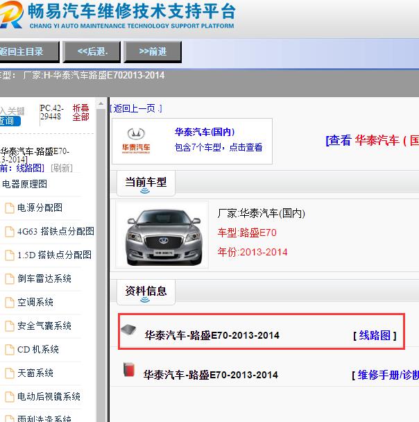2013-2014年华泰路盛E70全车电路图