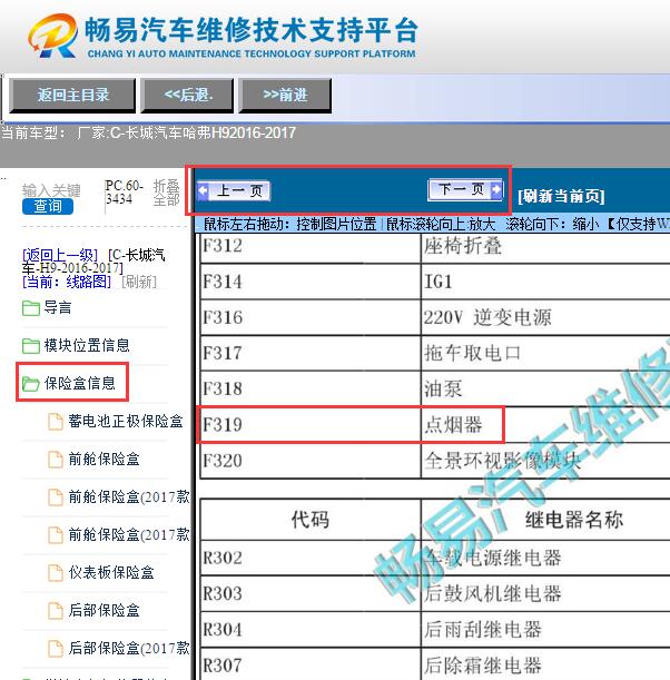 2016年哈佛H9  点烟器保险丝位置
