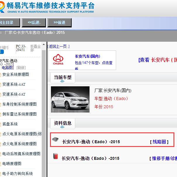 2015年长安逸动（Eado）全车电路图