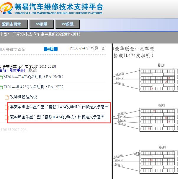 2011-2013年长安金牛星(F202)发动机针脚