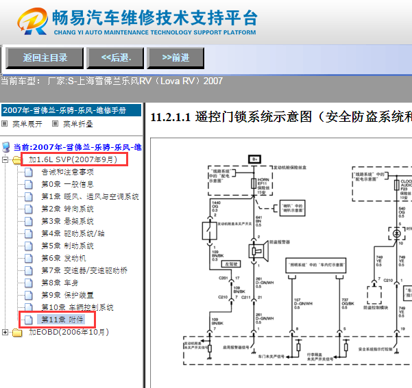 2007年雪佛兰乐风中控锁电路图