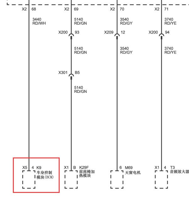 2011年别克GL8  车身电脑电路图