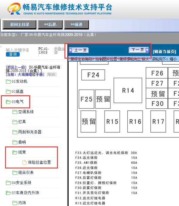 2009-2018年金杯海狮  发动机电路图和保险丝图解资料