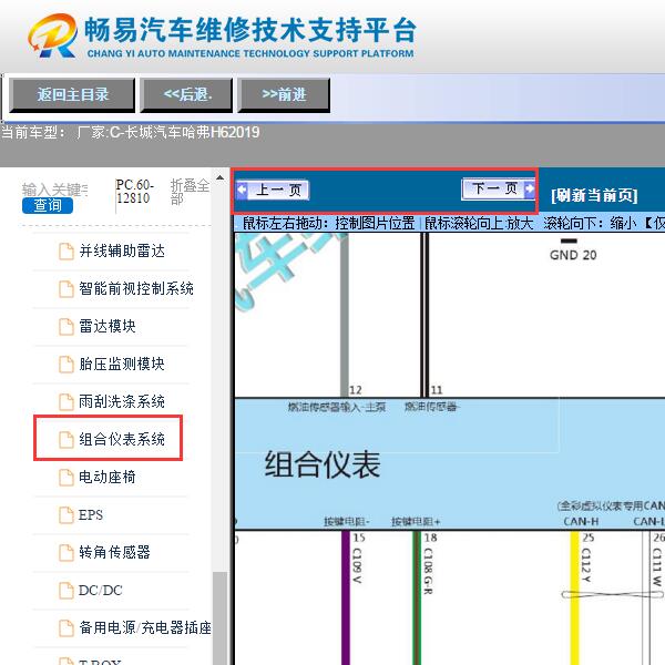 2019年哈弗H6  仪表电路图