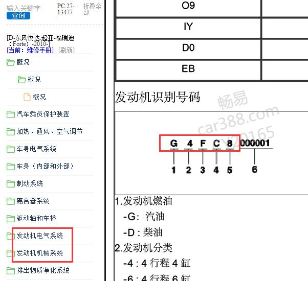 2010年起亚福瑞迪发动机维修手册