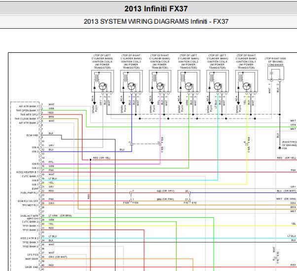 2013年英菲尼迪FX37发动机电路图