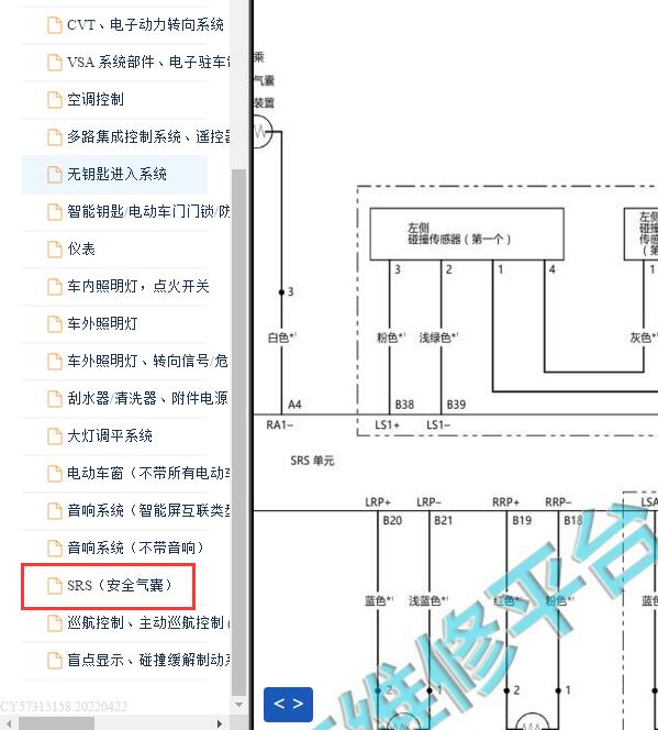 2021年本田思域  气囊电路图