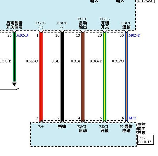 2017-2019年起亚KX7 转向柱锁电路图