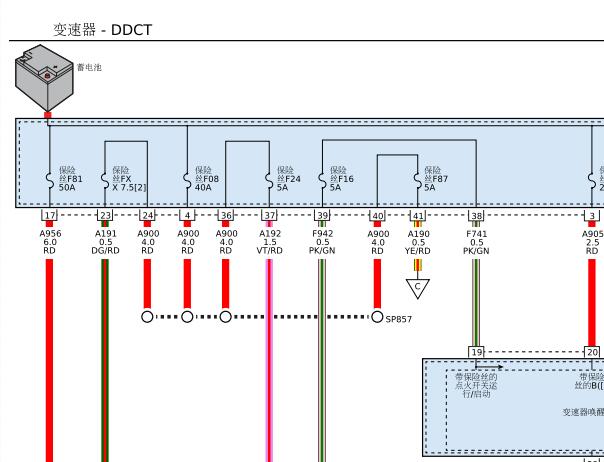 2017年广汽菲克吉普指南者C725变速箱电路图