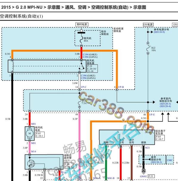 2015年起亚智跑2.0 空调电路图