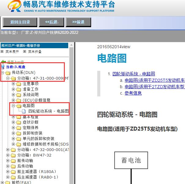 2021年郑州日产-锐骐6四驱电路图