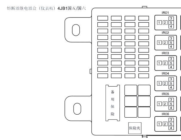 五十铃PN100继电器位置和危险警告灯电路图
