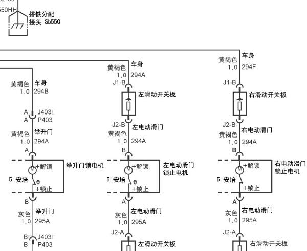2008年别克GL8门锁电路图
