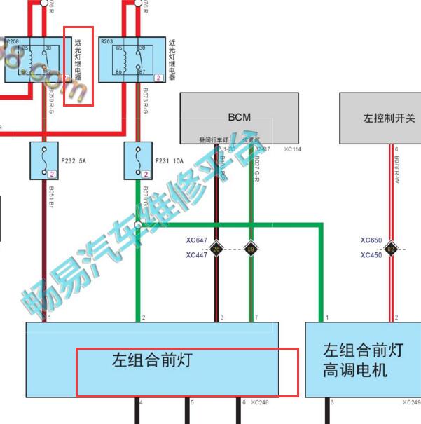 2017-2018年长城哈弗H2S前组合灯电路图