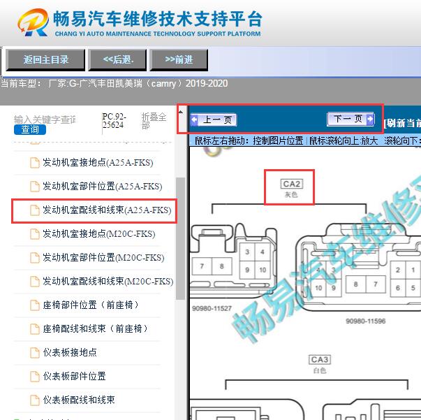 2019年丰田凯美瑞  CA2针脚与颜色