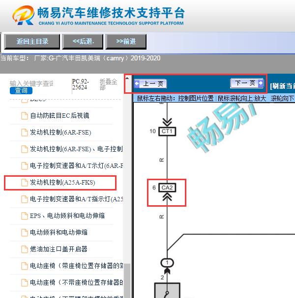 2019年丰田凯美瑞  CA2电路图