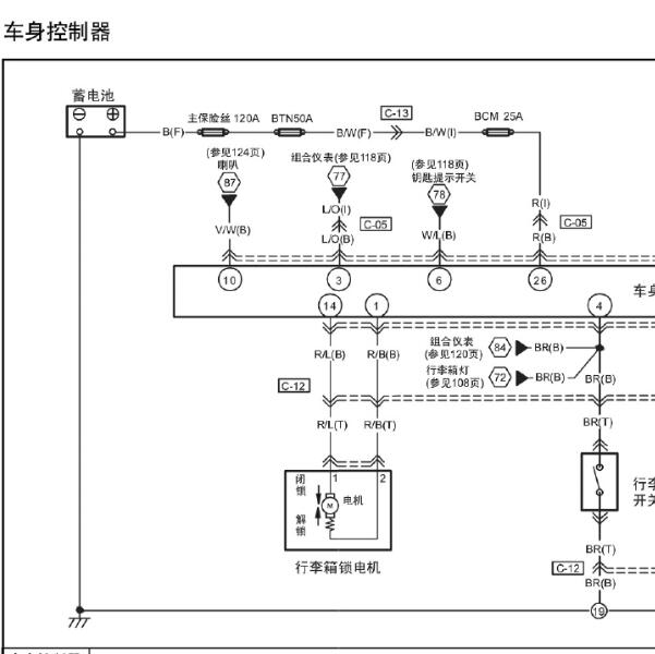 2015年奔腾B50  车身控制器电路图