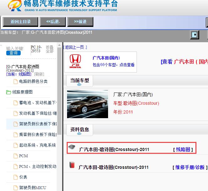 广汽本田-歌诗图(Crosstour)-2011[ 线路图 ]