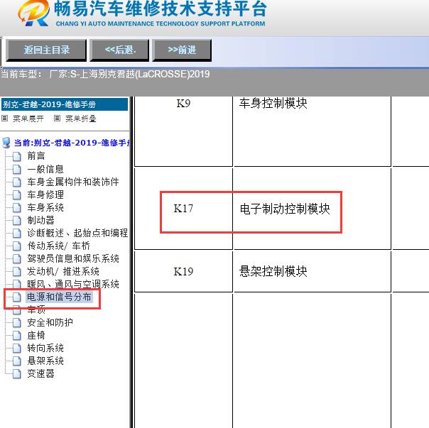 2019年上海别克-君越(LaCROSSE)电子手刹控制模块安装位置
