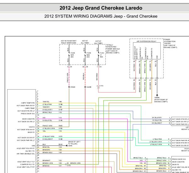 2012年吉普大切诺基底盘升降电路图